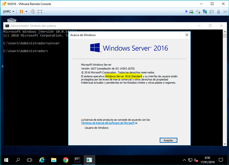 windows server cambiar version evaluacion standard 12